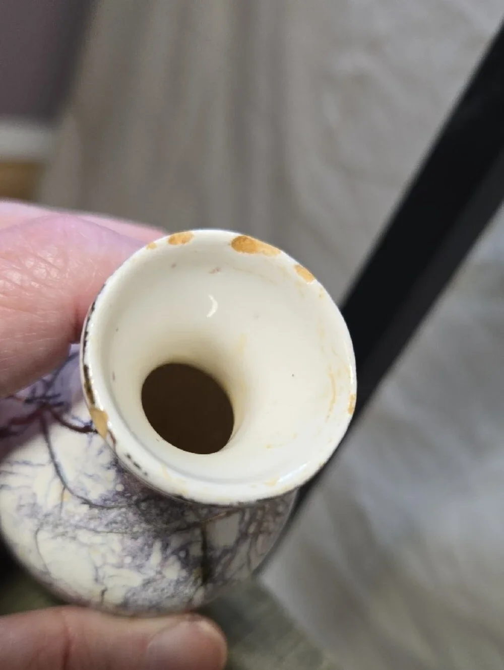 SHP Ceramic Bud Vase in Cream and Purple Crackle GLAZE